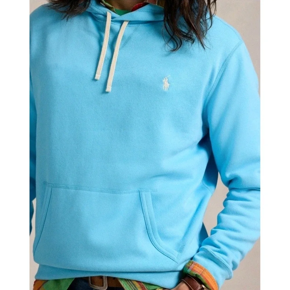 Polo Ralph Lauren Blue Pullover Hoodie w/ White Logo Pockets Big & Tall 3XLT NWT